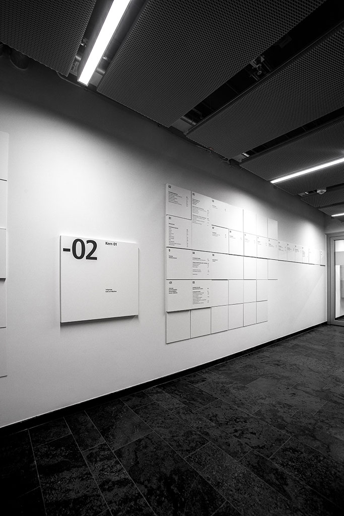 the signage system allows an intuitive insight to the values and believes of union investment